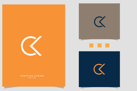 Set Of CK, KC, C, K, Abstract Letters Logo Monogram