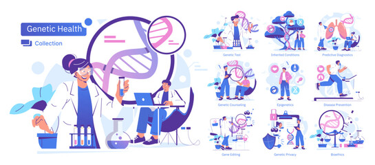 Genetic Health. Flat Vector Illustration