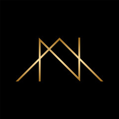 Letter N roof house minimalist logo design