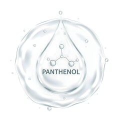 Panthenol icon skincare ingredients with transparent white background