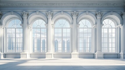 Obraz premium Classic neoclassical columns and elegant facade with intricate design high resolution picture