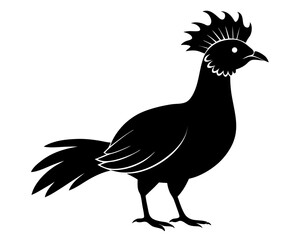 Victoria Crowned Pigeon Vector Illustration | Elegant Pigeon Silhouette SVG Design