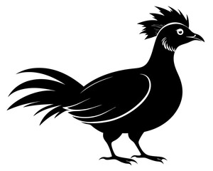 Victoria Crowned Pigeon Vector Illustration | Elegant Pigeon Silhouette SVG Design