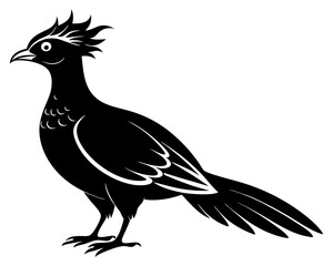 Victoria Crowned Pigeon Vector Illustration | Elegant Pigeon Silhouette SVG Design