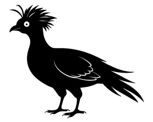 Victoria Crowned Pigeon Vector Illustration | Elegant Pigeon Silhouette SVG Design