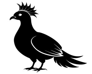 Victoria Crowned Pigeon Vector Illustration | Elegant Pigeon Silhouette SVG Design