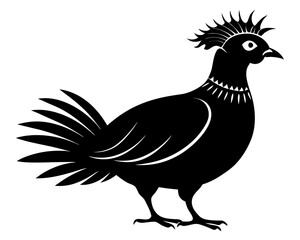 Victoria Crowned Pigeon Vector Illustration | Elegant Pigeon Silhouette SVG Design