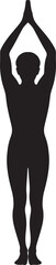 Silhouette Of Woman Performing Yoga In Upward Salute Pose Variation
