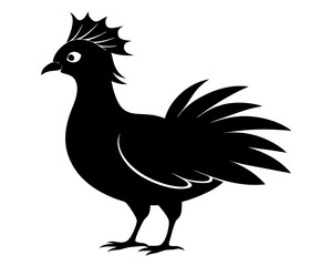Victoria Crowned Pigeon Vector Illustration | Elegant Pigeon Silhouette SVG Design