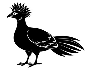 Victoria Crowned Pigeon Vector Illustration | Elegant Pigeon Silhouette SVG Design