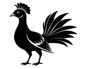 Victoria Crowned Pigeon Vector Illustration | Elegant Pigeon Silhouette SVG Design