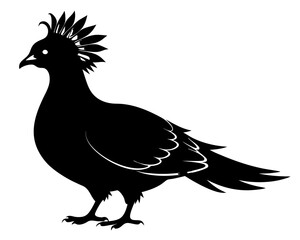 Victoria Crowned Pigeon Vector Illustration | Elegant Pigeon Silhouette SVG Design