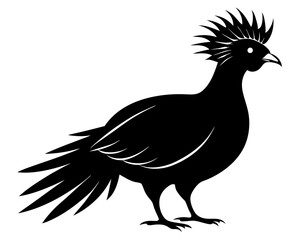 Victoria Crowned Pigeon Vector Illustration | Elegant Pigeon Silhouette SVG Design