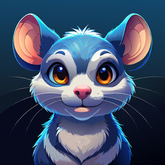Adorable Cartoon Chinchilla Portrait Illustration