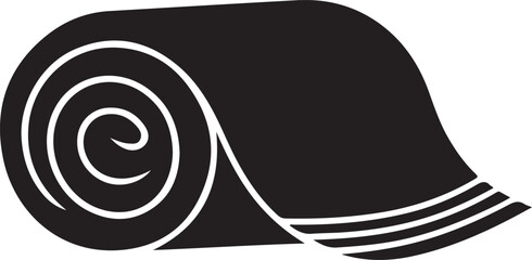 Rolled Towel Or Fabric Black And White Minimalist Vector Illustration