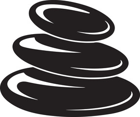 Minimalist Black And White Zen Stones Pile Vector Illustration For Spa Theme