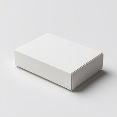 Naklejka premium White rectangular box on gray background, simple packaging design for versatile uses in storage and gifts