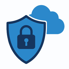 Cybersecurity icon, symbols, flat design vector