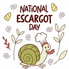 NATIONAL ESCARGOT DAY vector illustration