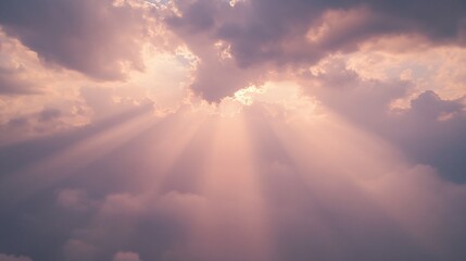 Golden light breaks through clouds