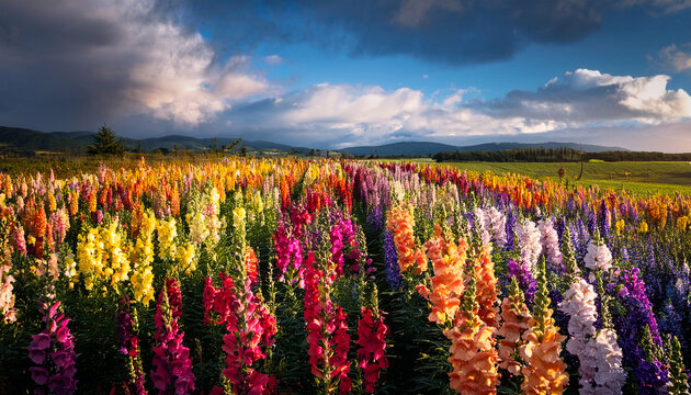 colorful snapdragons field a dynamic documentary and editorial photography perspective