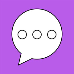 Set of blank white speech bubble in flat design, chatting box, message box icon. Balloon doodle style of thinking sign symbol. Speech bubble isolated on background. Communication, Discussion and Text