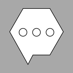 Set of blank white speech bubble in flat design, chatting box, message box icon. Balloon doodle style of thinking sign symbol. Speech bubble isolated on background. Communication, Discussion and Text
