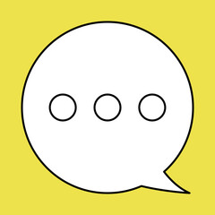 Set of blank white speech bubble in flat design, chatting box, message box icon. Balloon doodle style of thinking sign symbol. Speech bubble isolated on background. Communication, Discussion and Text