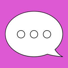 Set of blank white speech bubble in flat design, chatting box, message box icon. Balloon doodle style of thinking sign symbol. Speech bubble isolated on background. Communication, Discussion and Text