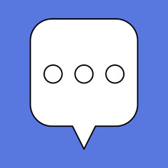 Set of blank white speech bubble in flat design, chatting box, message box icon. Balloon doodle style of thinking sign symbol. Speech bubble isolated on background. Communication, Discussion and Text