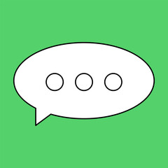 Set of blank white speech bubble in flat design, chatting box, message box icon. Balloon doodle style of thinking sign symbol. Speech bubble isolated on background. Communication, Discussion and Text