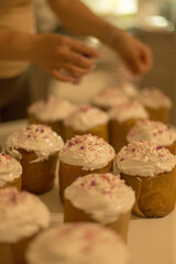 Dessert. A food blogger prepares a cozy birthday tea party at home, featuring homemade treats, and a festive yet intimate atmosphere. 