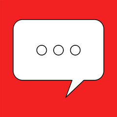 Set of blank white speech bubble in flat design, chatting box, message box icon. Balloon doodle style of thinking sign symbol. Speech bubble isolated on background. Communication, Discussion and Text