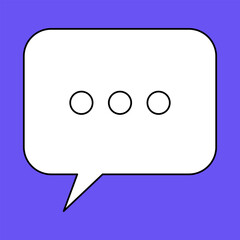 Set of blank white speech bubble in flat design, chatting box, message box icon. Balloon doodle style of thinking sign symbol. Speech bubble isolated on background. Communication, Discussion and Text