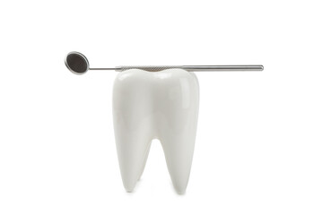 Dentist tools isolated on white background. Dentist Concept.Teethcare, dental health concept. Means to care for the oral cavity. Dental model and dental equipment. Dental hygiene. 