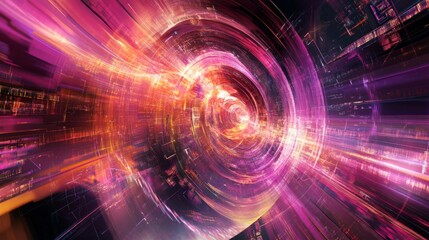 Obraz premium Dynamic energy burst abstract digital space visual art futuristic environment close-up view digital transformation