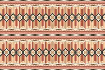 Geometric triangle triangle pattern, triangular pattern, cream, green, yellow, brown, hill tribe pattern, designed for fabric pattern, wallpaper design.