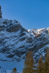 snow covered mountains in winter