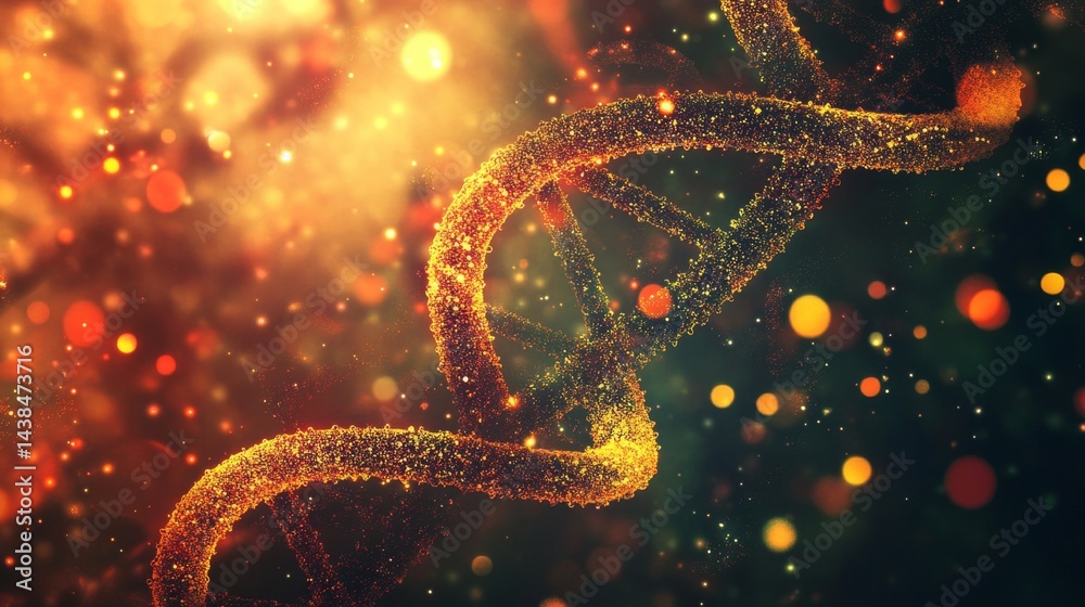 Poster exploring dna structure science lab 3d animation abstract environment close-up view genetic research