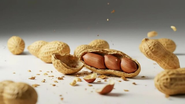 Peanuts Cracking on Impact &ndash; Slow Motion Macro Video