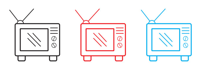 Tv icon set. television icon vector.