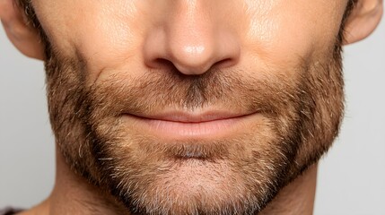 Obraz premium Close-up of a man's jawline and chin