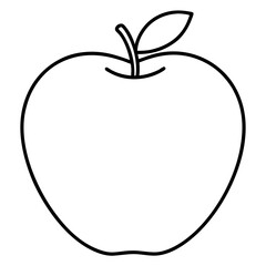 Food apple  line art vector 