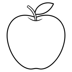 Food apple  line art vector 