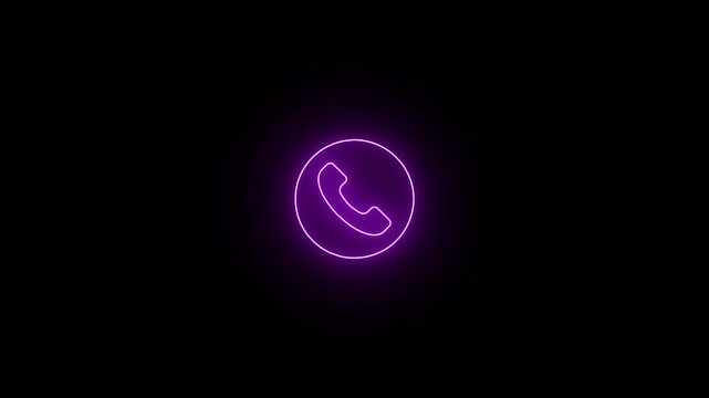 Color changing neon call circular icon