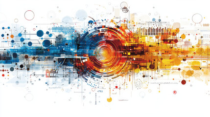 Obraz premium Abstract digital art with vibrant colors and patterns