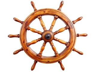 wooden boat wheel isolated on white this is also on white Background
