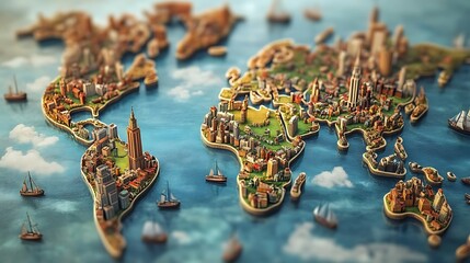 Obraz premium Creative vibrant map showing international digital networks high resolution picture