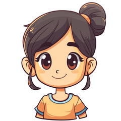 Fototapeta premium Cute little girl cartoon. Vector illustration. Cute little girl.