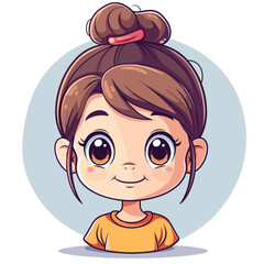 Obraz premium Cute little girl cartoon. Vector illustration. Cute little girl.